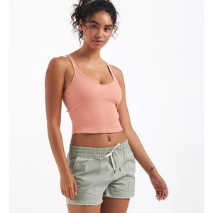 Vuori Rib crop tank light cinnamon size small